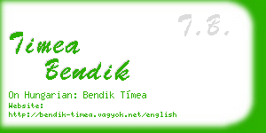 timea bendik business card