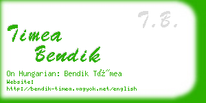 timea bendik business card